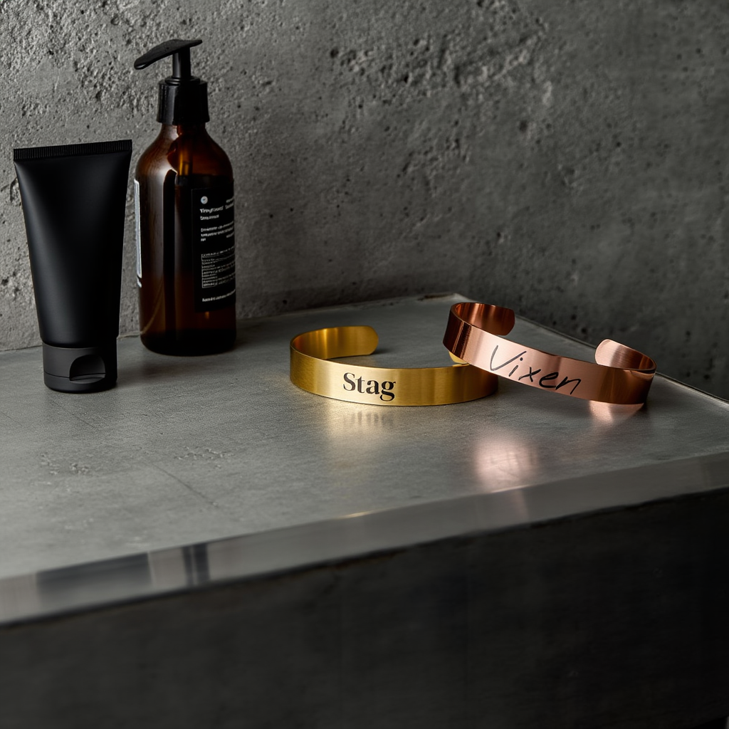 Stag & Vixen | Engraved Cuff Bracelets